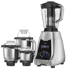Havells Silencio Lowest Noise 4 Jar Mixer Grinder with HVDC Technology, Slow Speed Grinding, Double Layer Insulated Steel Jar, LED Display/Pre-Set Options & Hands free operation (Grey Black)500 Watts